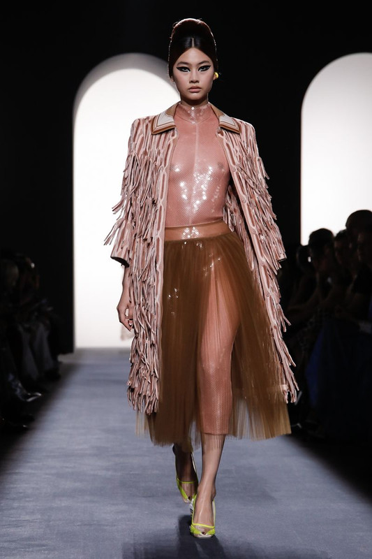 Hoyeon Jung walks on the runway during the Fendi Haute Couture