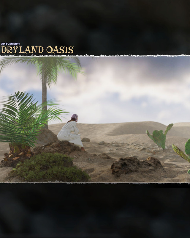 3D Scenery: Dryland Oasis