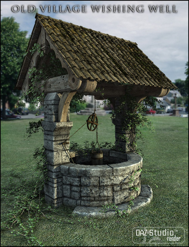 old village wishing well large