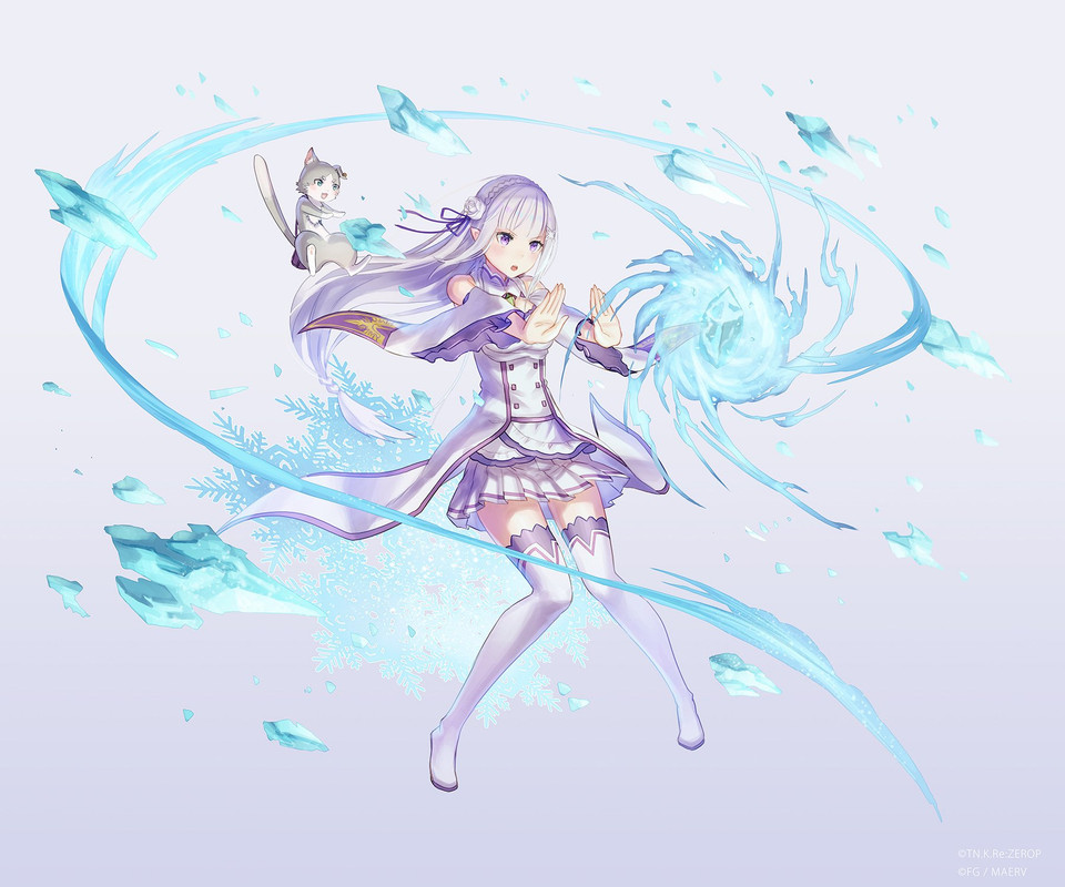 emilia_and_puck_re_zero_kara_hajimeru_isekai_seikatsu_drawn_by