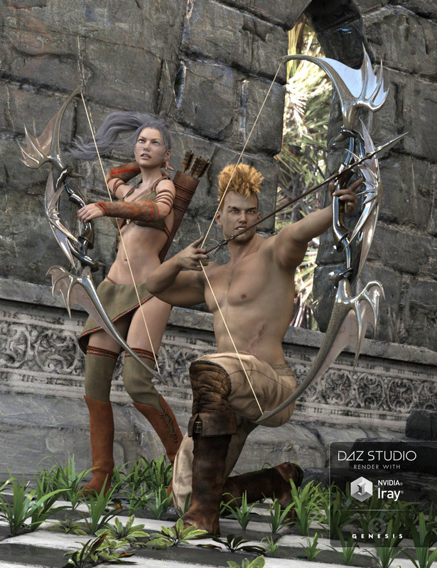 00 main archery 2 poses for genesis 3 male female daz3d