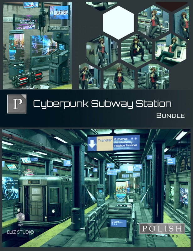 Cyberpunk Subway Station Bundle