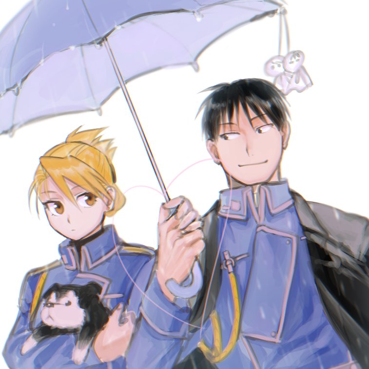 black_hayate_riza_hawkeye_and_roy_mustang_fullmetal_alchemist