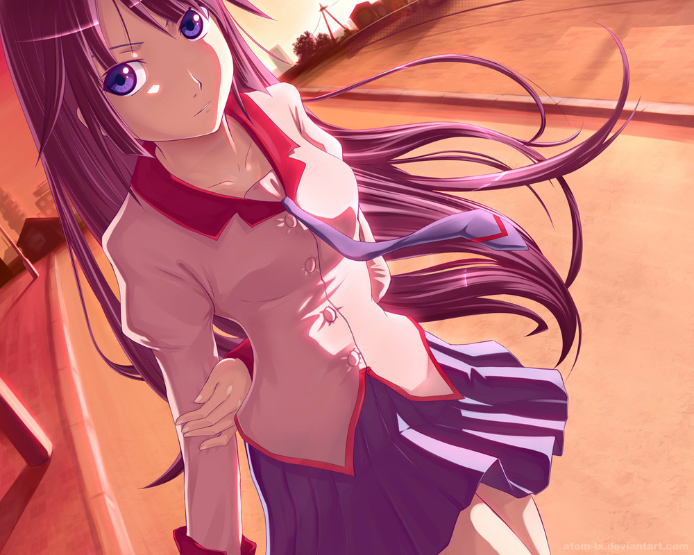 senjougahara_hitagi_bakemonogatari_and_monogatari_series_drawn