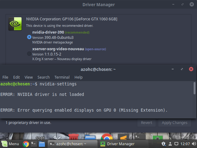 cannot install nvidia drivers in linux mint