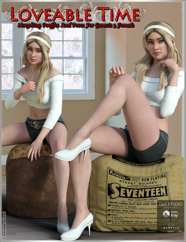 00 main loveable time morphing pouffes and poses daz3d