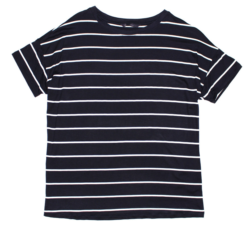 Ladies Famous Brand Stripe Pattern Short Sleeve T-Shirt-Next Day Despatch M/&S