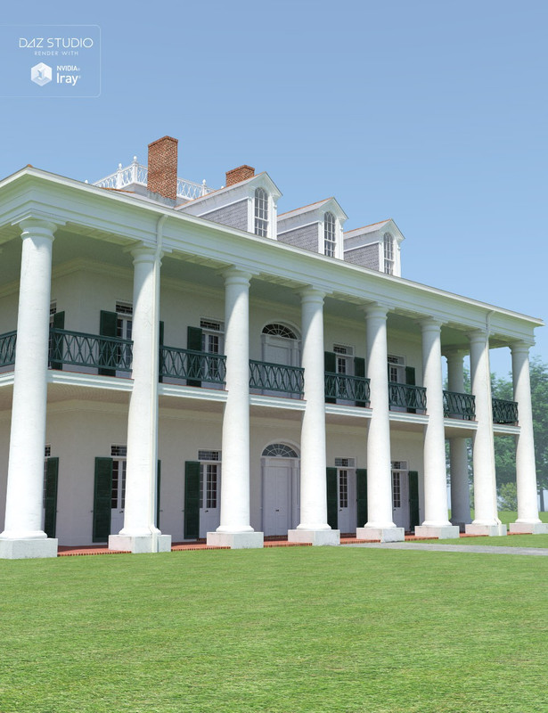 00 main antebellum mansion daz3d