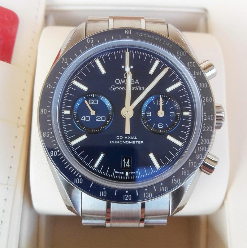 omega speedmaster moonwatch blue dial