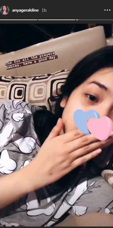 Instagram story Anya Geraldine