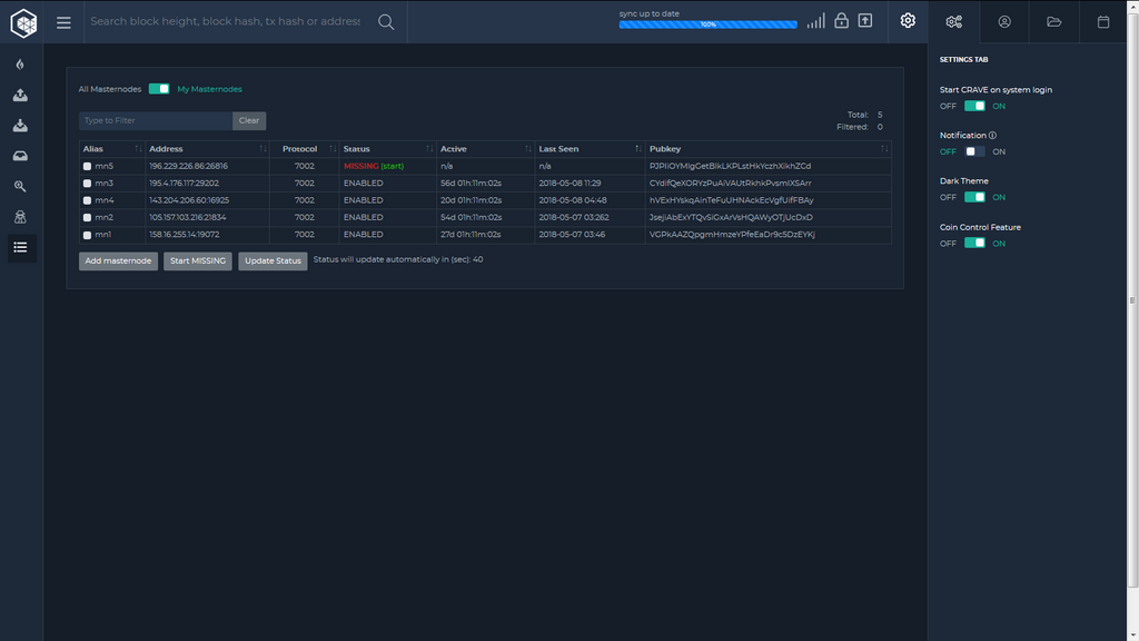 New Crave Wallet Masternode List New Crave Wallet Masternode List