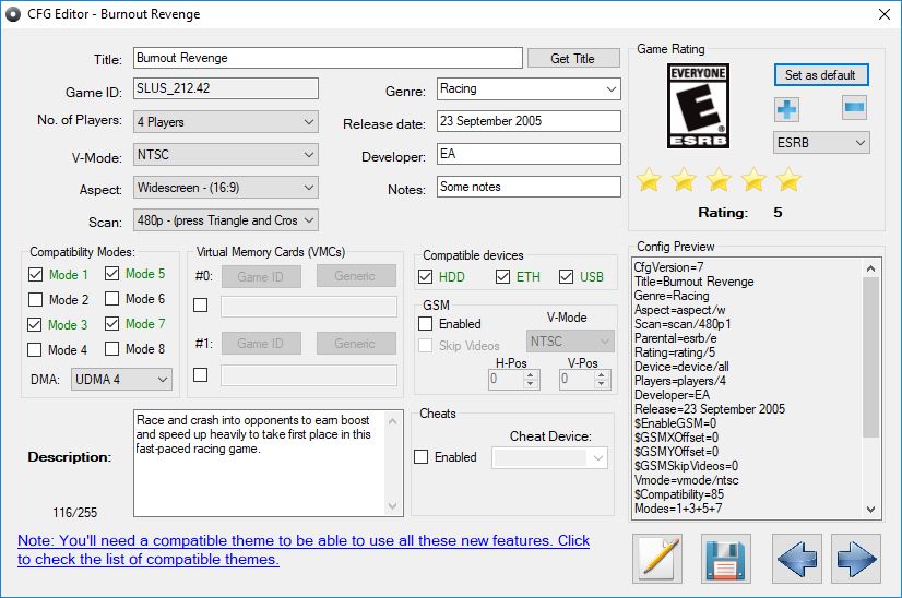 PS2 - OPL CFG Editor