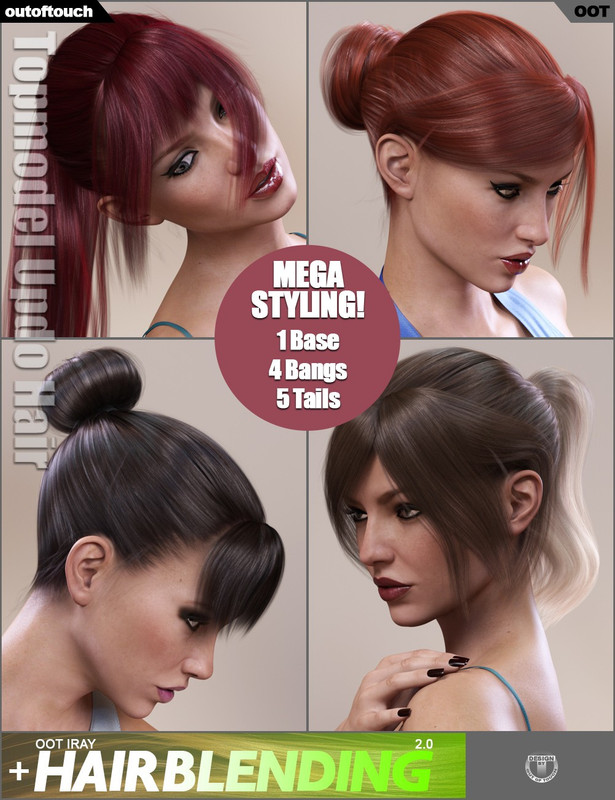Topmodel Updo Hair and OOT Hairblending 2.0 for Genesis 3 Female(s) *updated*