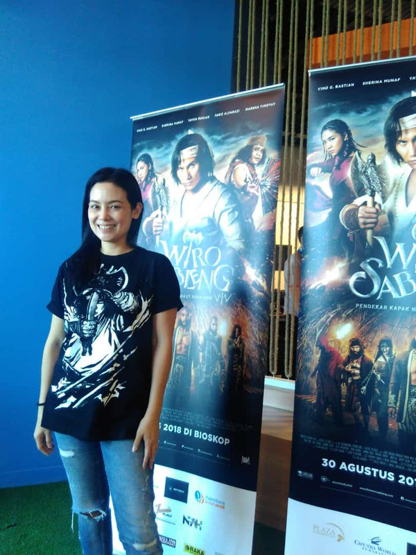 Sheila Timothy promosi film Wiro Sableng di kantor Tribunnews.com, Solo, Minggu (2/9/2018).