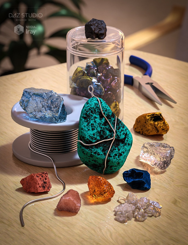 00 main gems and minerals for rock collection daz3d