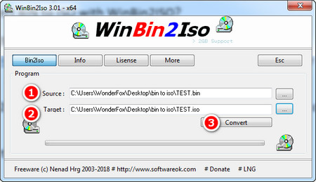 instal WinBin2Iso 6.21
